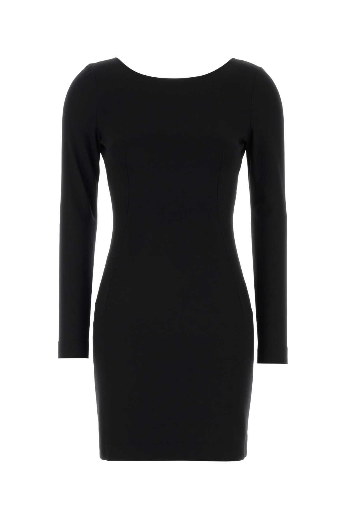 dolce & gabbana black stretch viscose blend mini dress