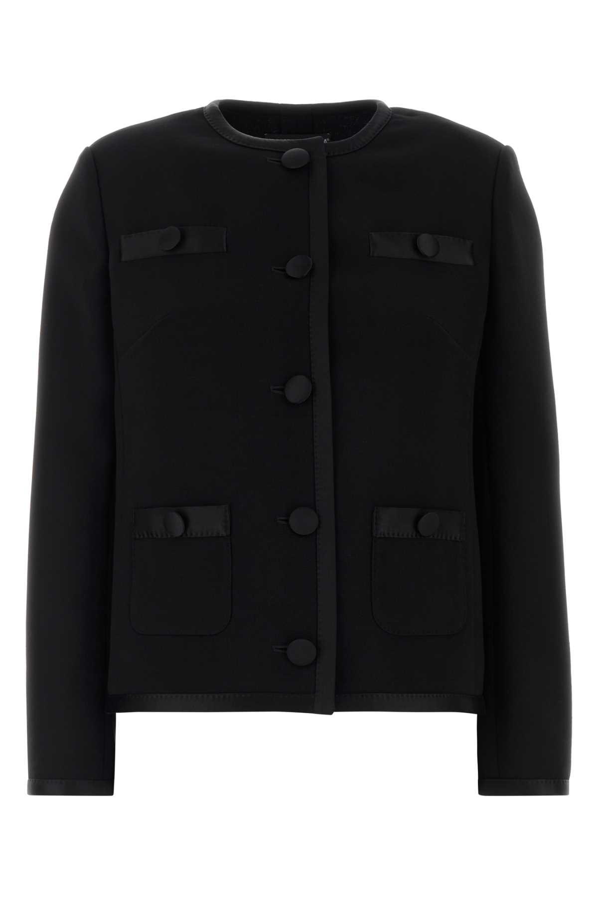 dolce & gabbana black wool blend blazer
