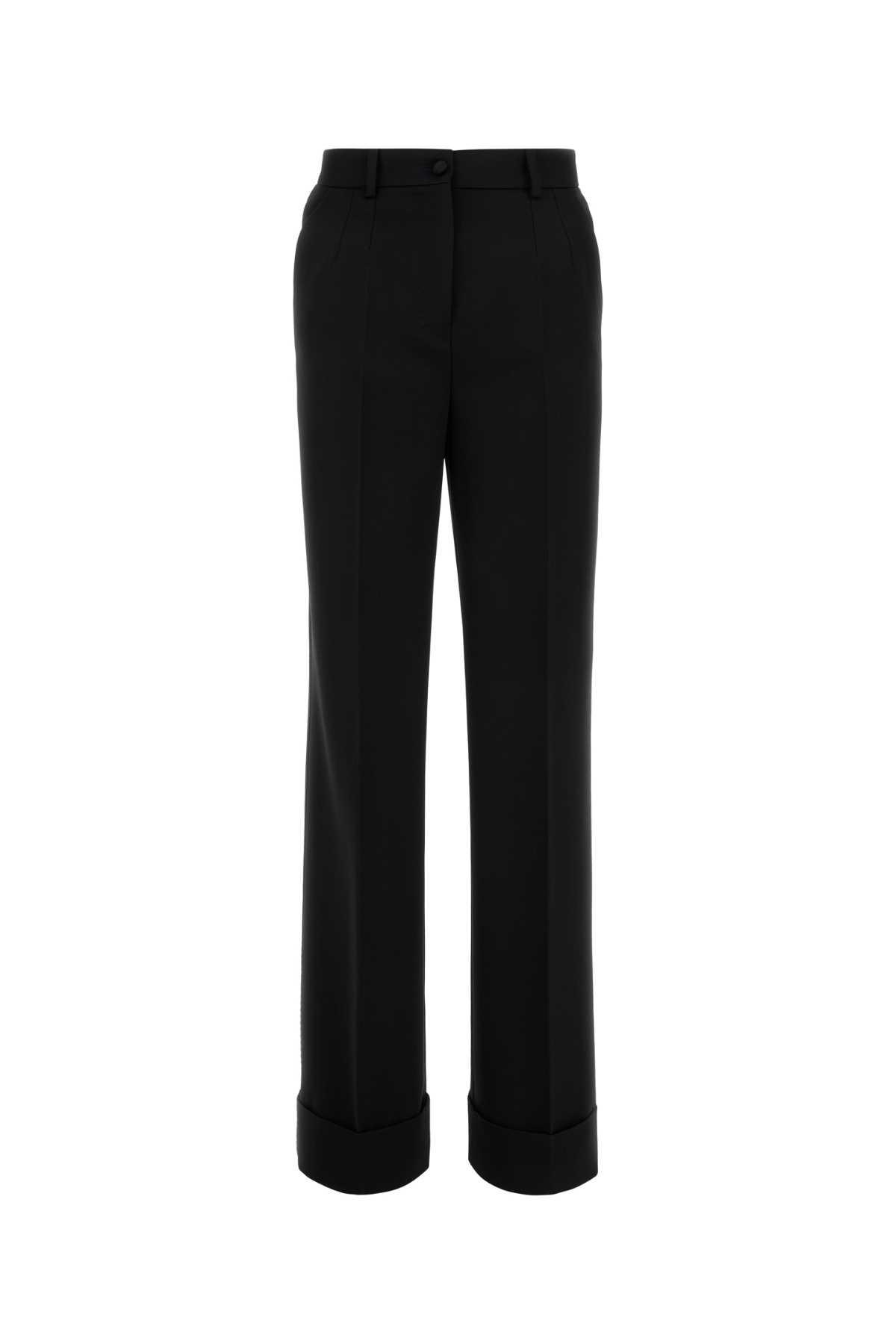 dolce & gabbana black wool pant