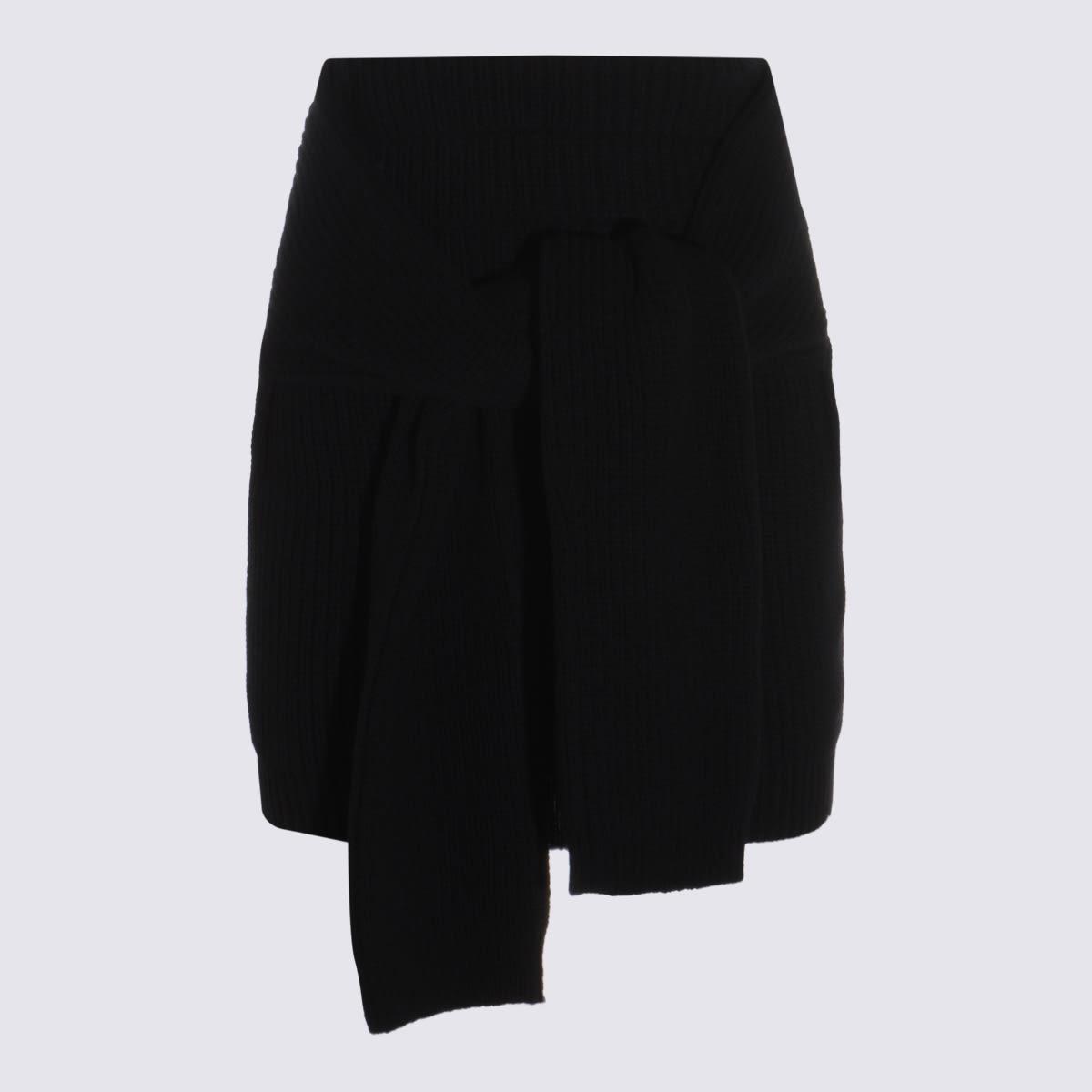 dolce & gabbana black wool skirt
