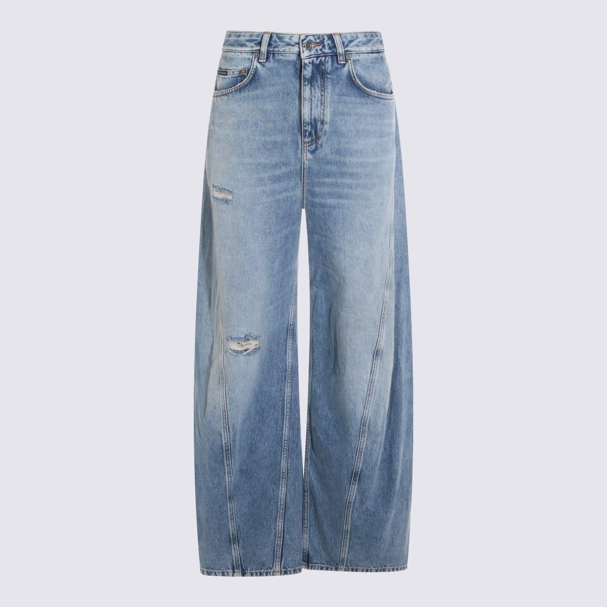 dolce & gabbana blue cotton denim jeans