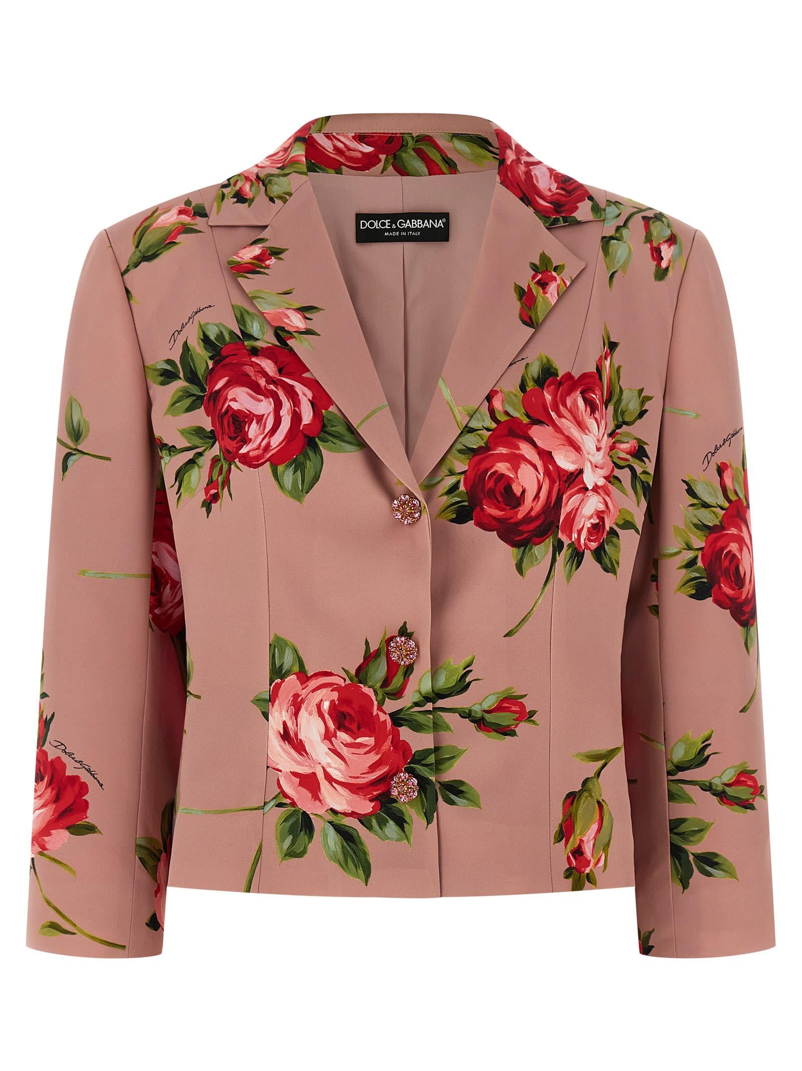 dolce & gabbana bouquet rose blazer
