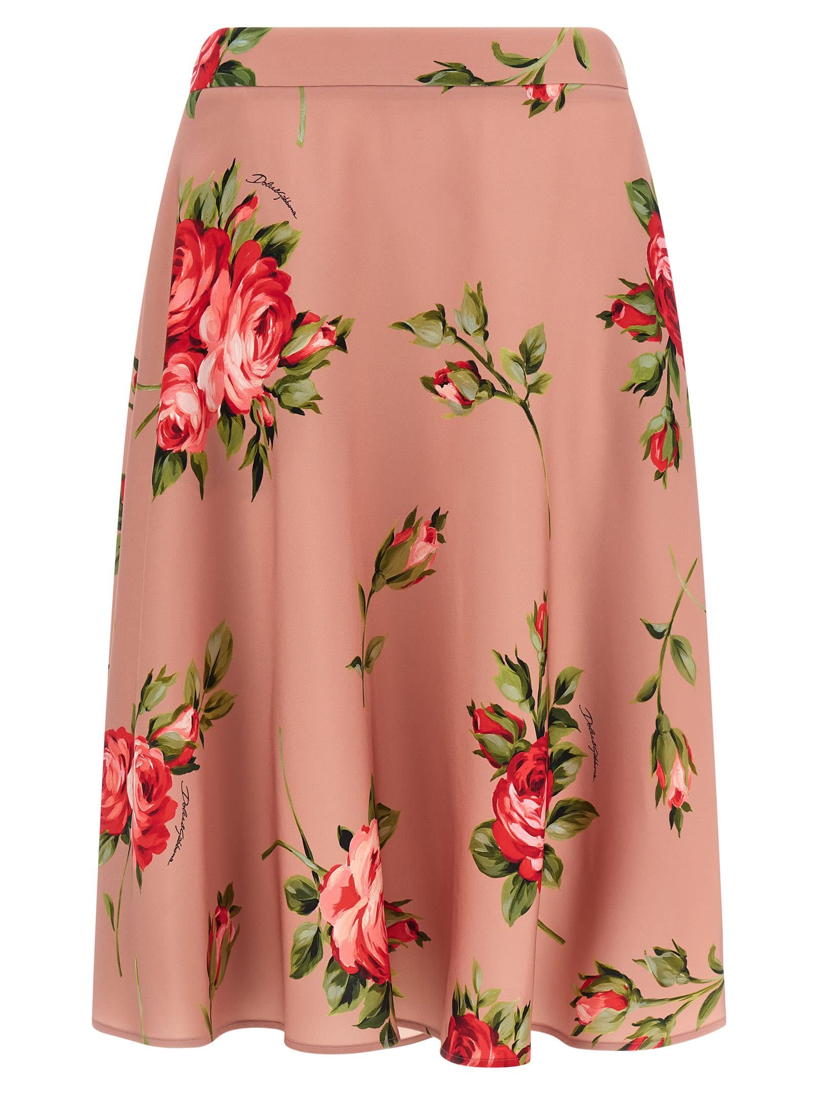 dolce & gabbana bouquet rose skirt