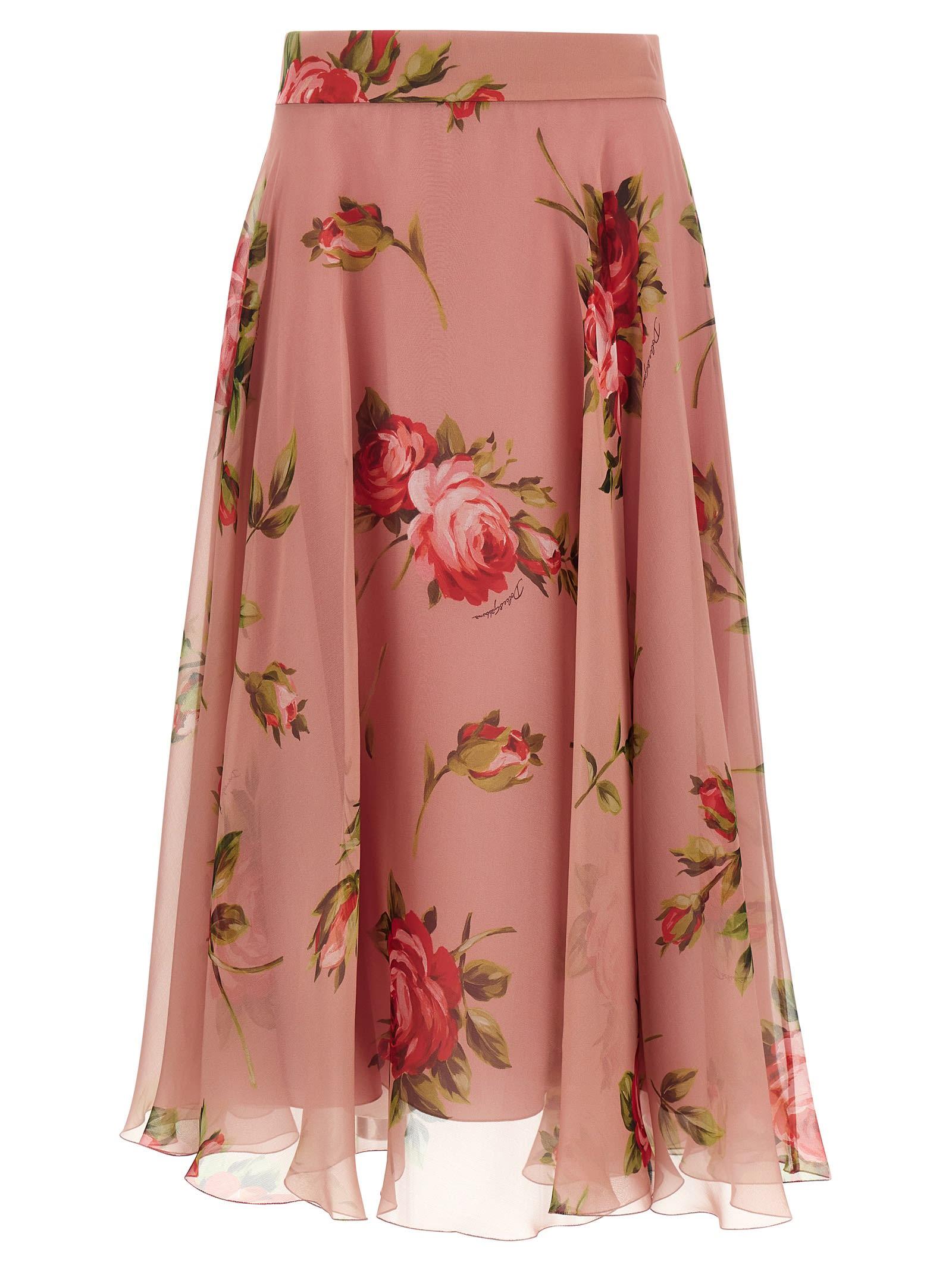 dolce & gabbana bouquet rose skirt