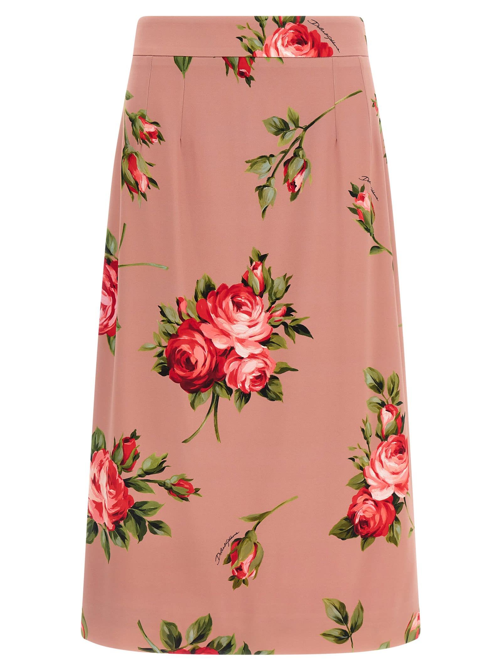 dolce & gabbana bouquet rose skirt