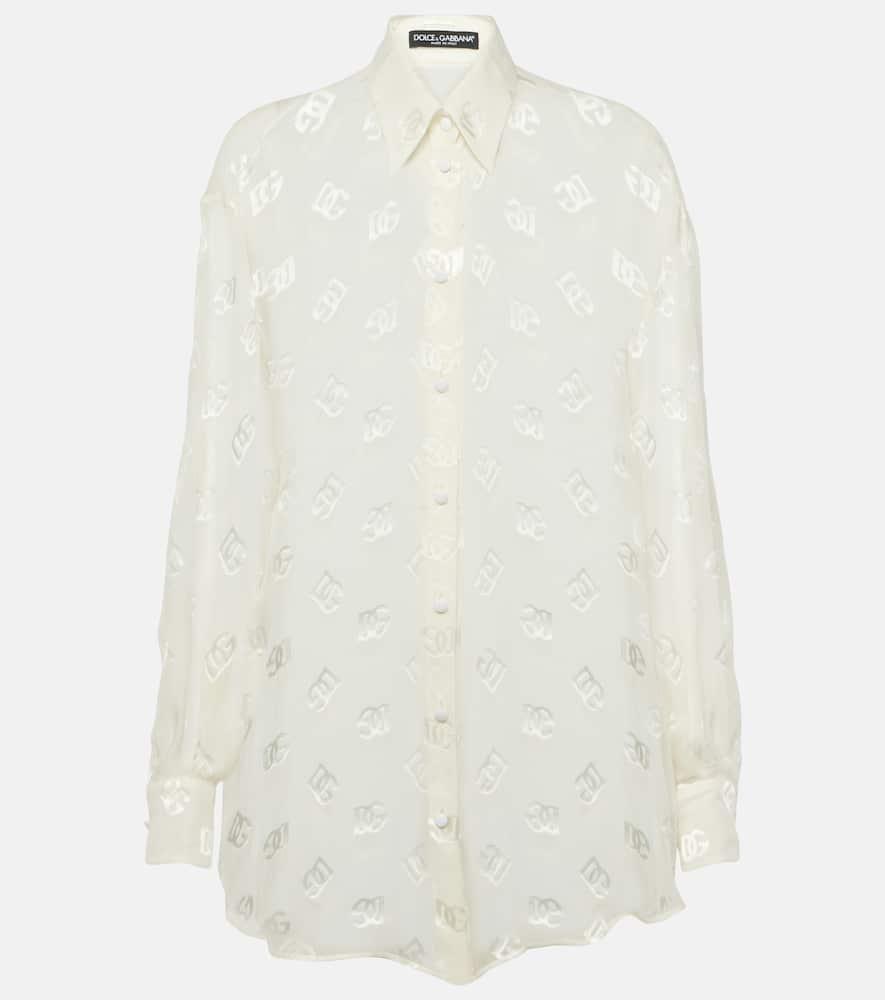 dolce & gabbana burnout sheer silk shirt