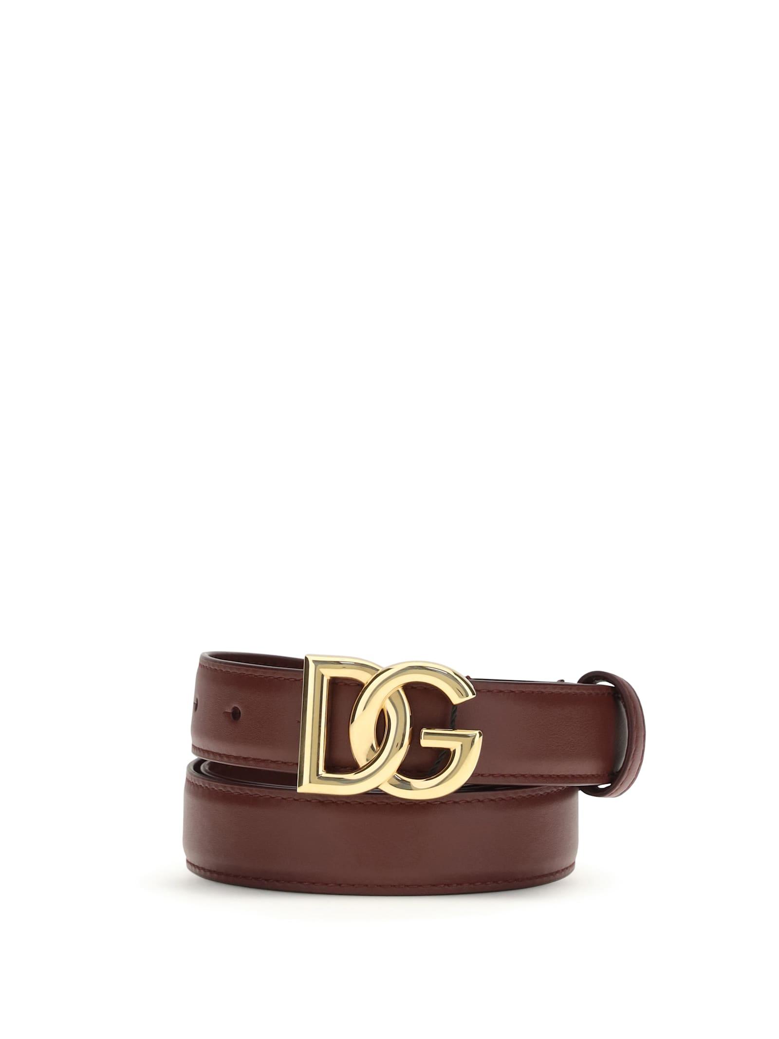 dolce & gabbana calfskin belt with dg logo