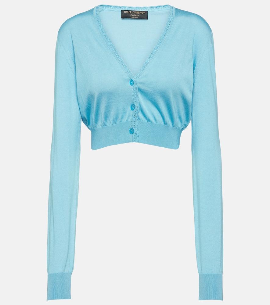 dolce & gabbana capri cropped silk cardigan