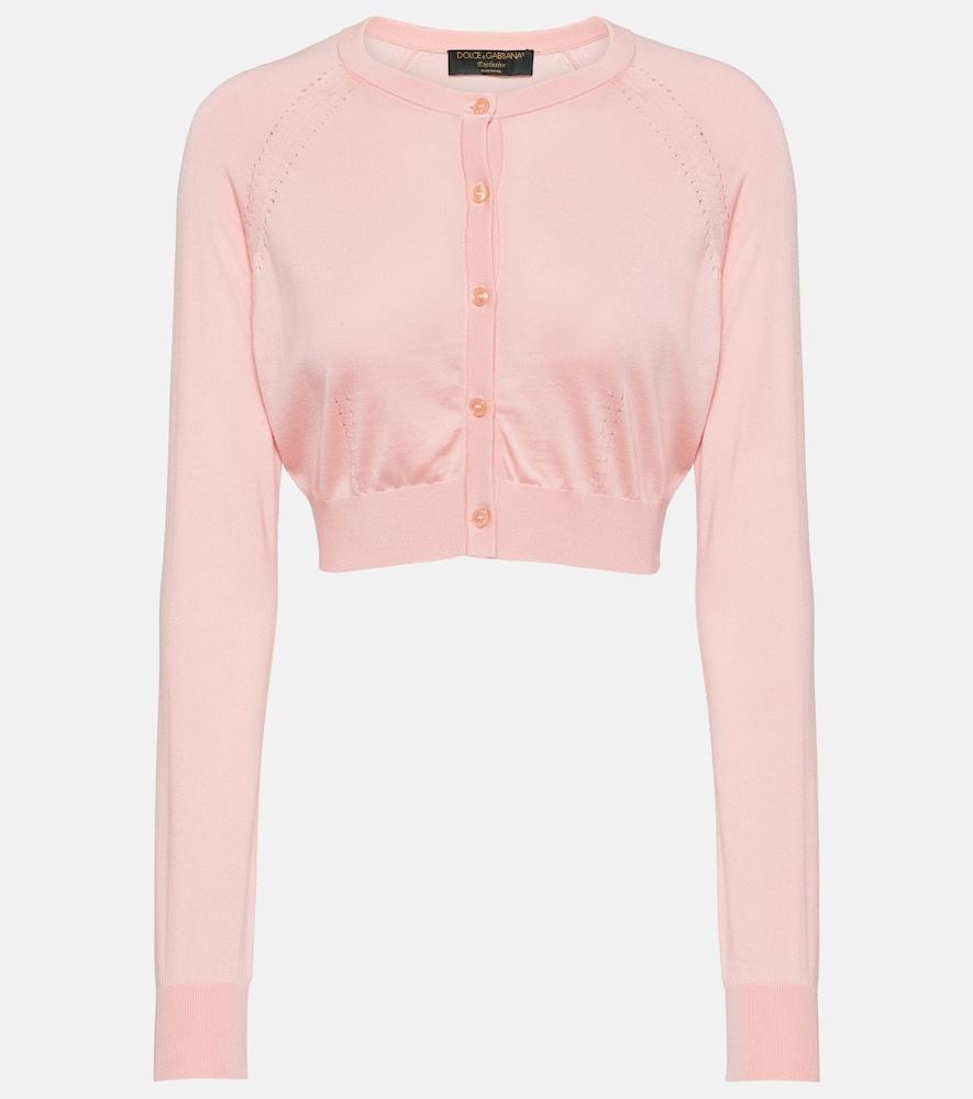 dolce & gabbana capri cropped silk cardigan