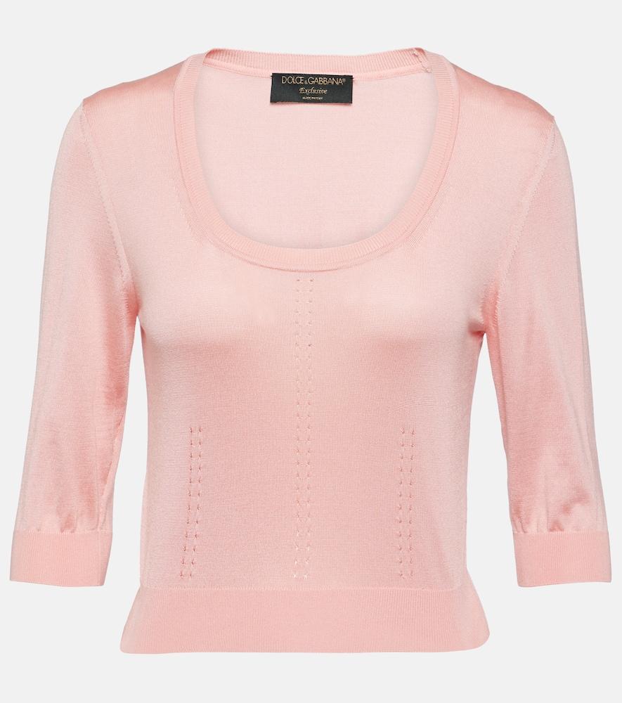 dolce & gabbana capri pointelle silk sweater