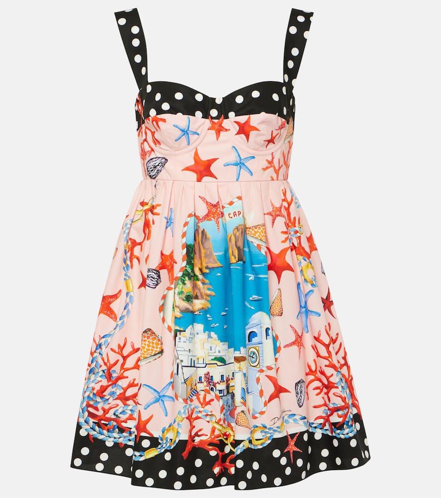 dolce & gabbana capri printed cotton minidress
