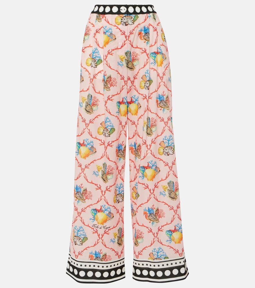 dolce & gabbana capri printed cotton palazzo pants