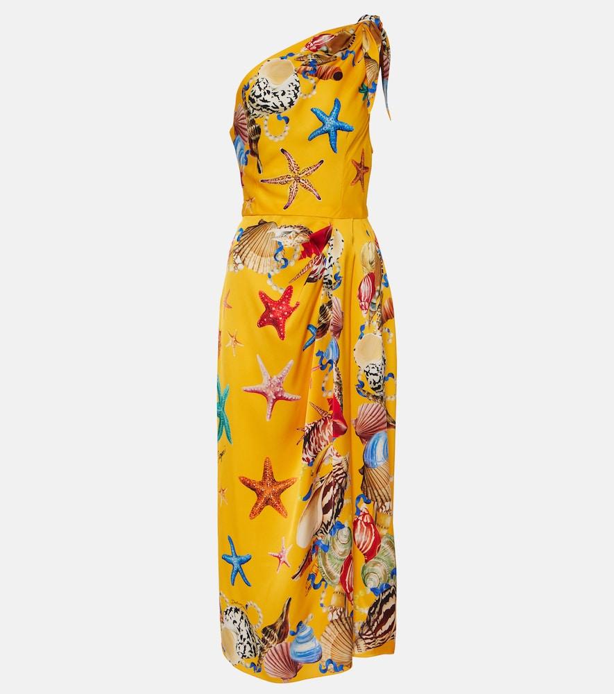 dolce & gabbana capri printed silk-blend midi dress