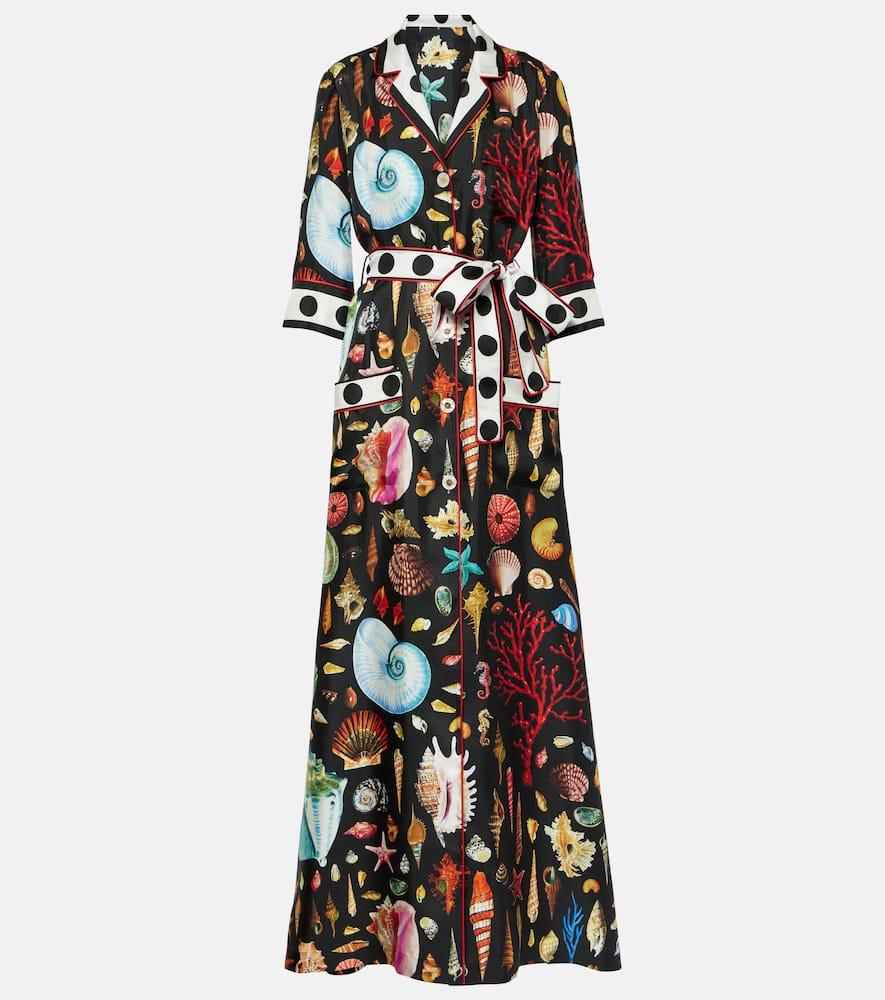 dolce & gabbana capri printed silk satin robe