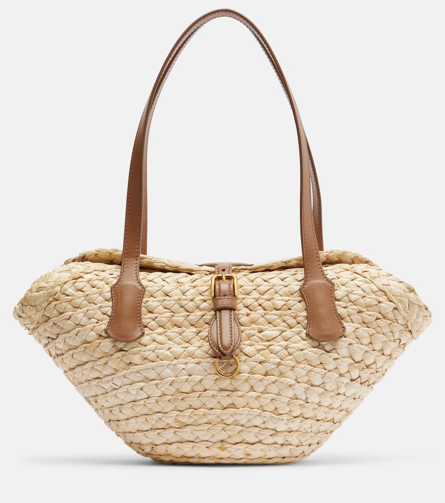 dolce & gabbana capri small raffia basket bag