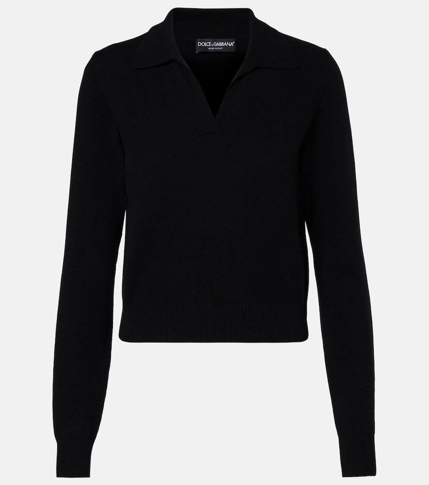 dolce & gabbana cashmere polo sweater