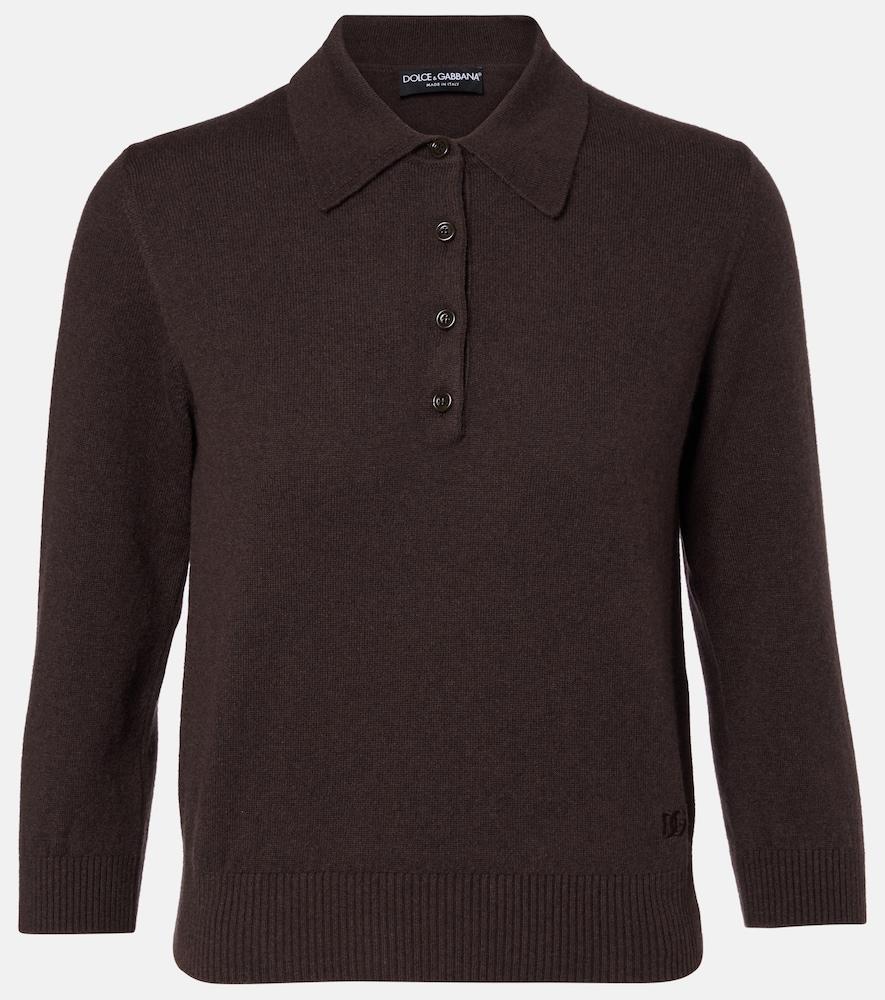 dolce & gabbana cashmere polo sweater