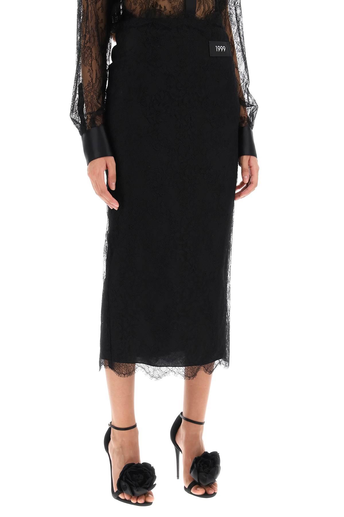 dolce & gabbana chantilly lace midi skirt