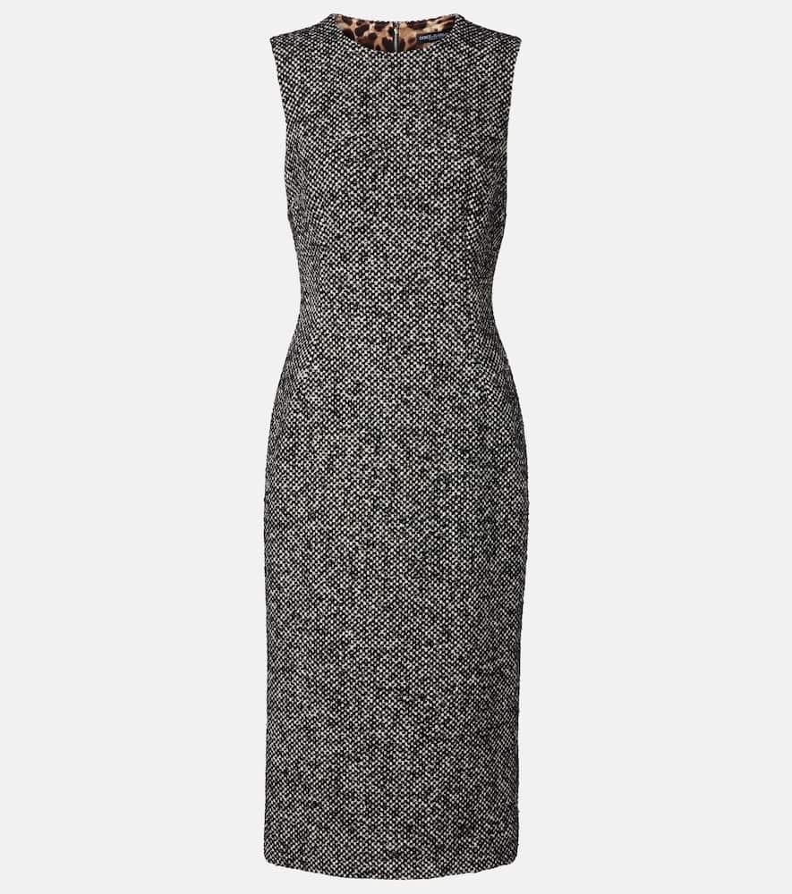 dolce & gabbana checked midi dress