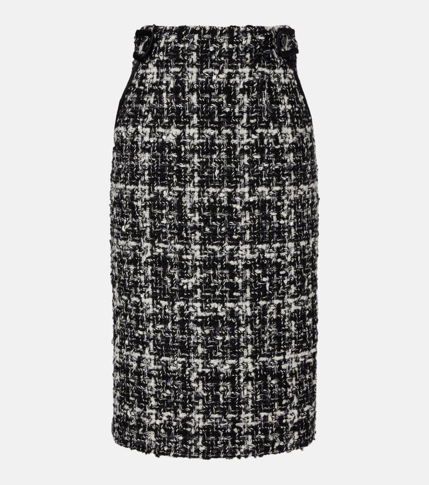 dolce & gabbana checked midi skirt