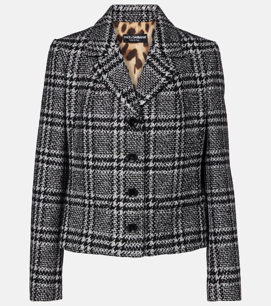 dolce & gabbana checked wool, silk, and llama