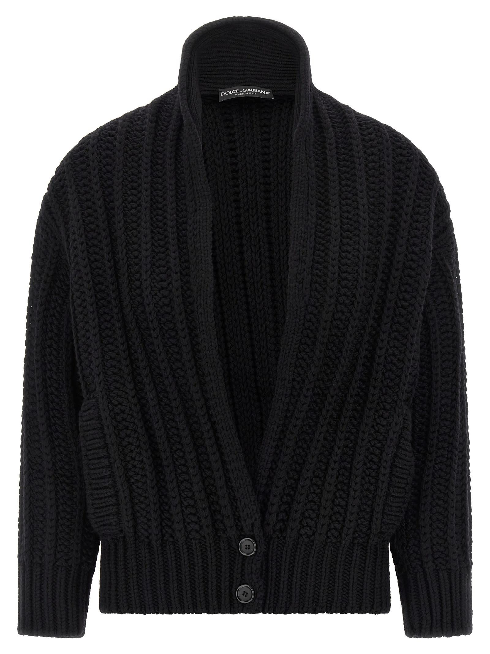 dolce & gabbana coarse wool cardigan