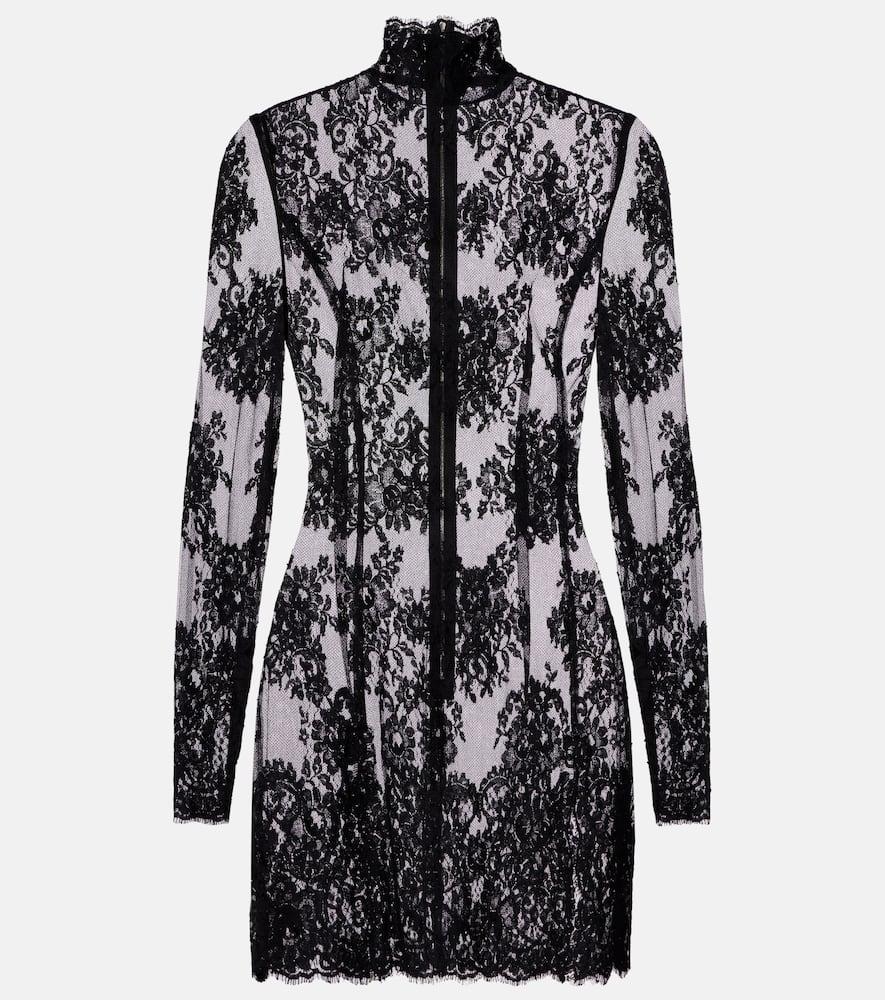 dolce & gabbana cord floral lace minidress