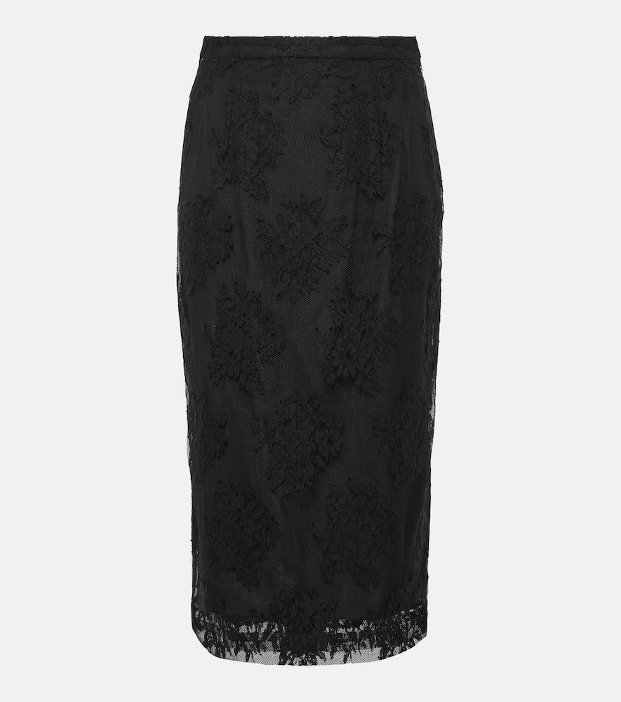 dolce & gabbana cotton and lace midi skirt