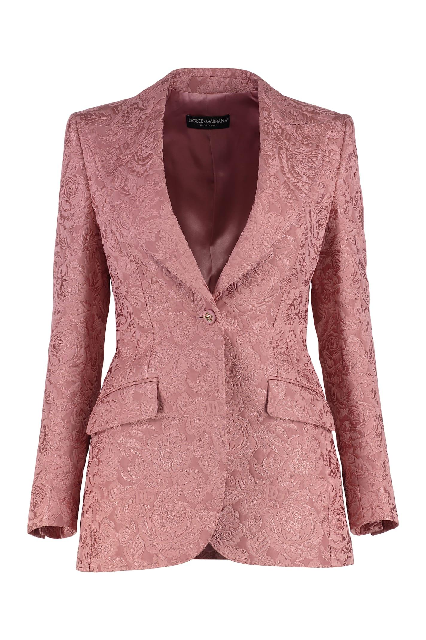 dolce & gabbana cotton blend jacquard blazer