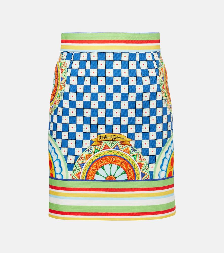 dolce & gabbana cotton patterned miniskirt