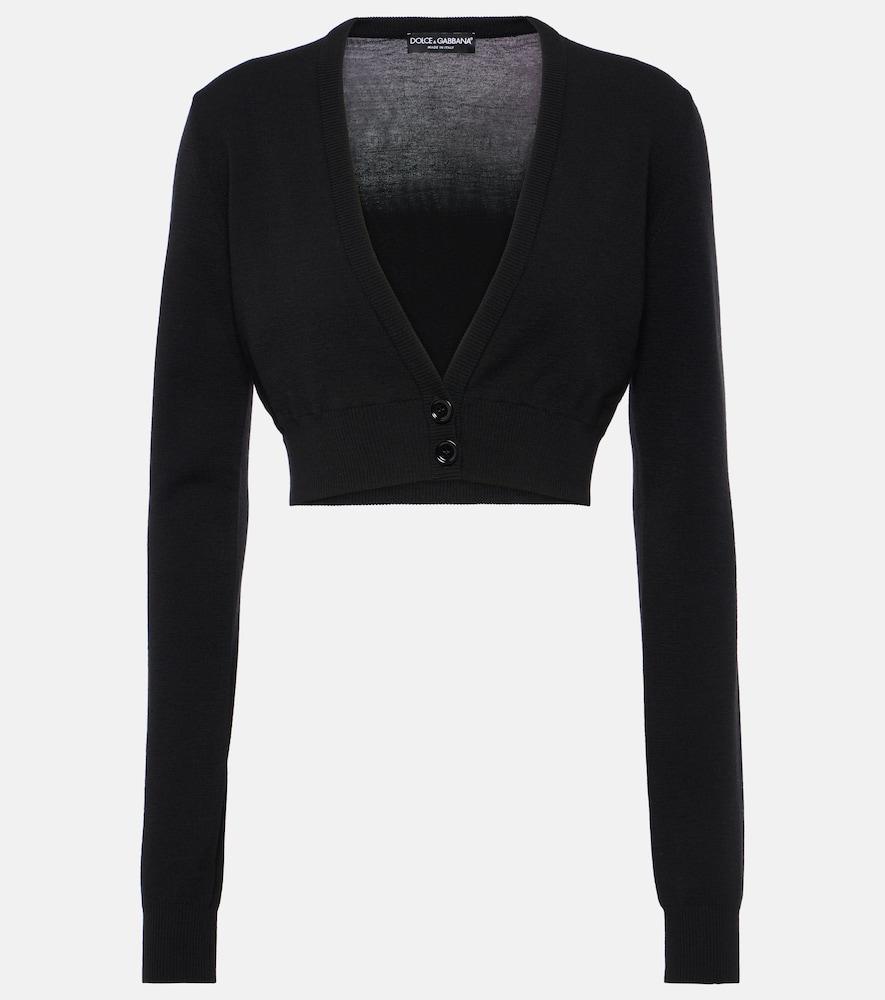 dolce & gabbana cropped virgin wool cardigan