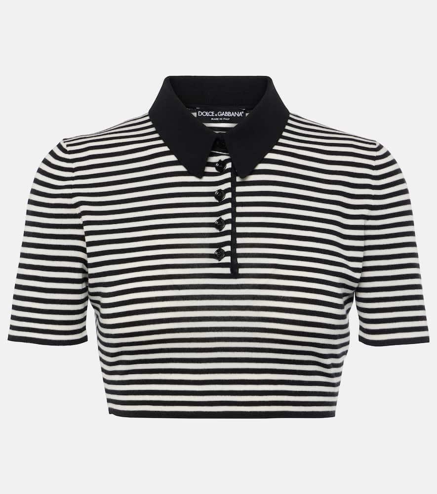 dolce & gabbana cropped wool polo shirt