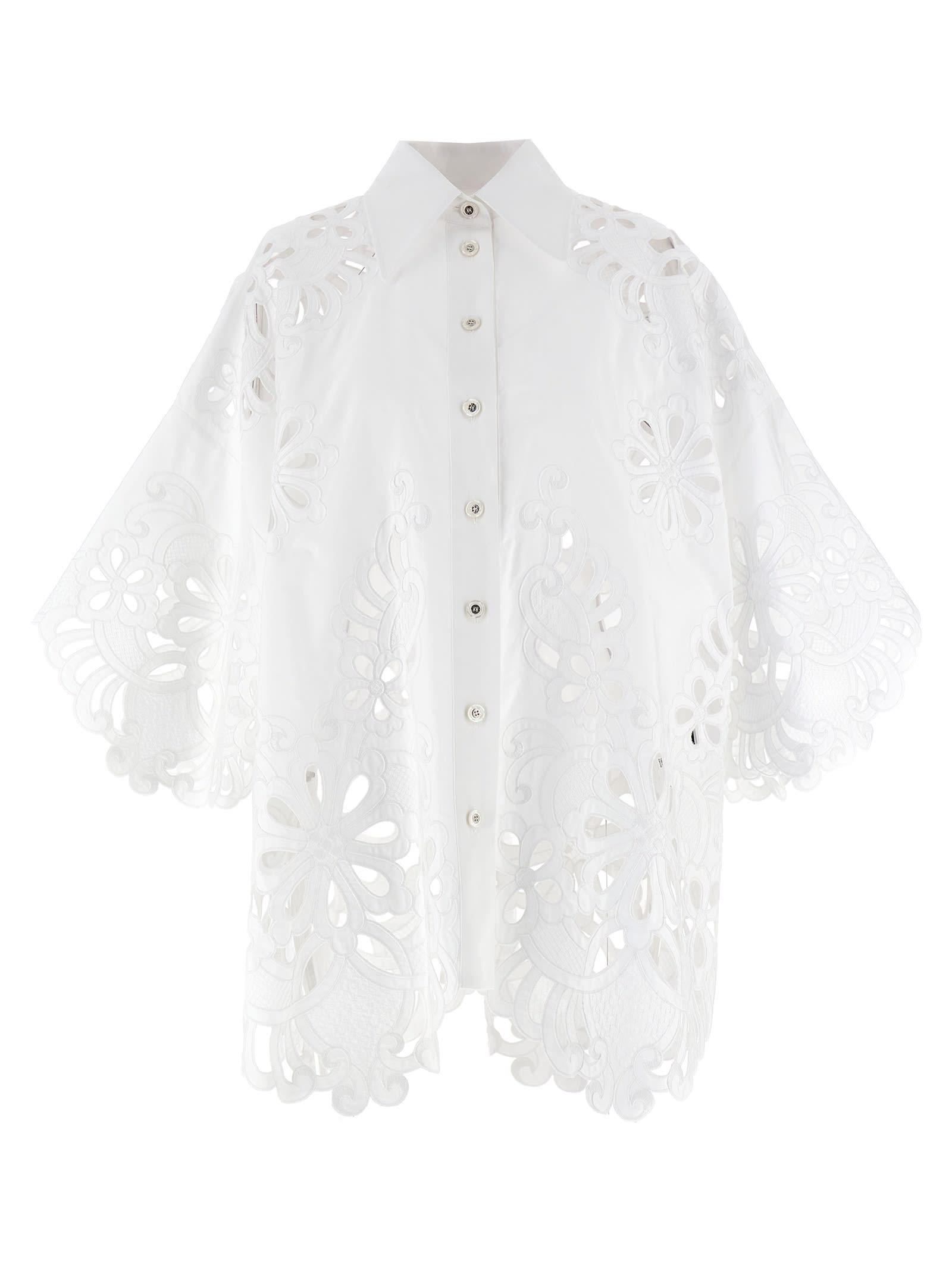 dolce & gabbana cut-out embroidery shirt