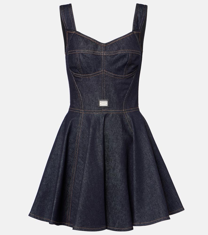 dolce & gabbana denim bustier dress