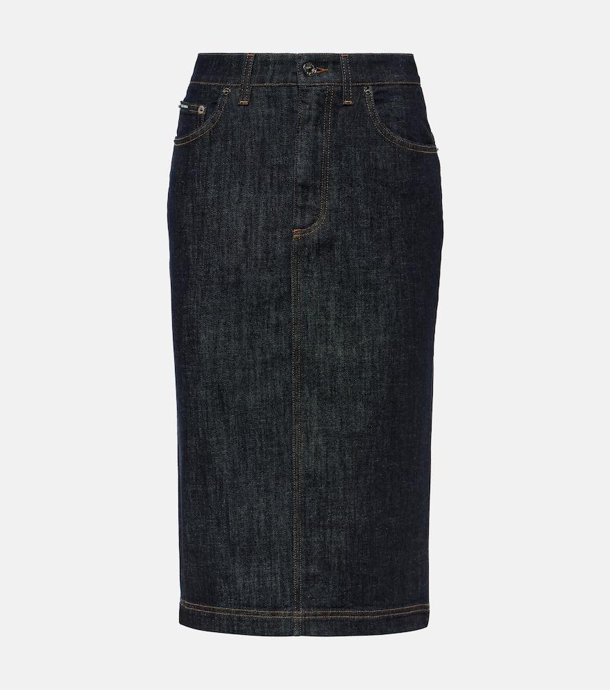 dolce & gabbana denim pencil skirt