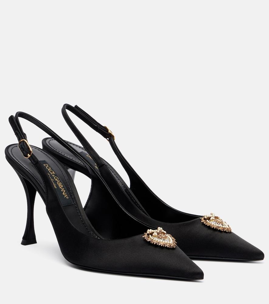 dolce & gabbana devotion 90 satin slingback pumps