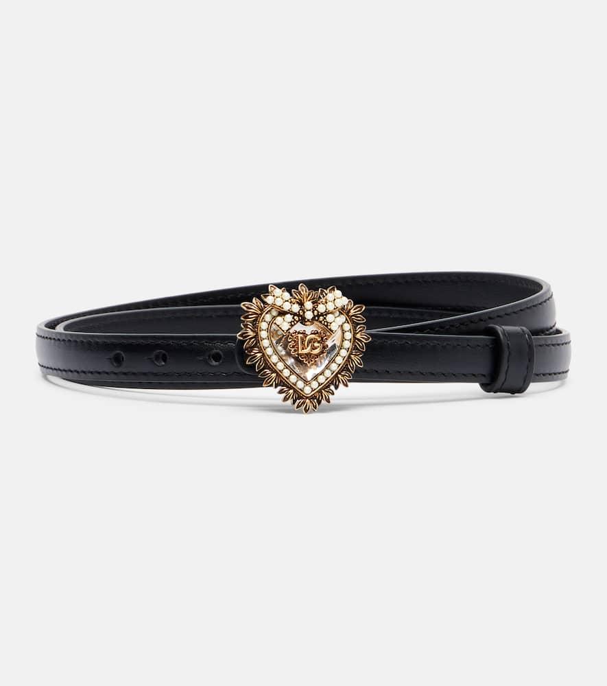dolce & gabbana devotion embellished leather belt