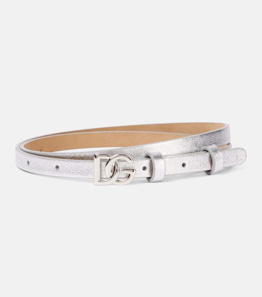 dolce & gabbana dg 10mm metallic leather belt