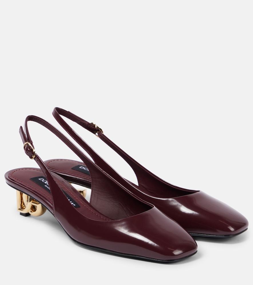 dolce & gabbana dg 40 patent leather slingback pumps