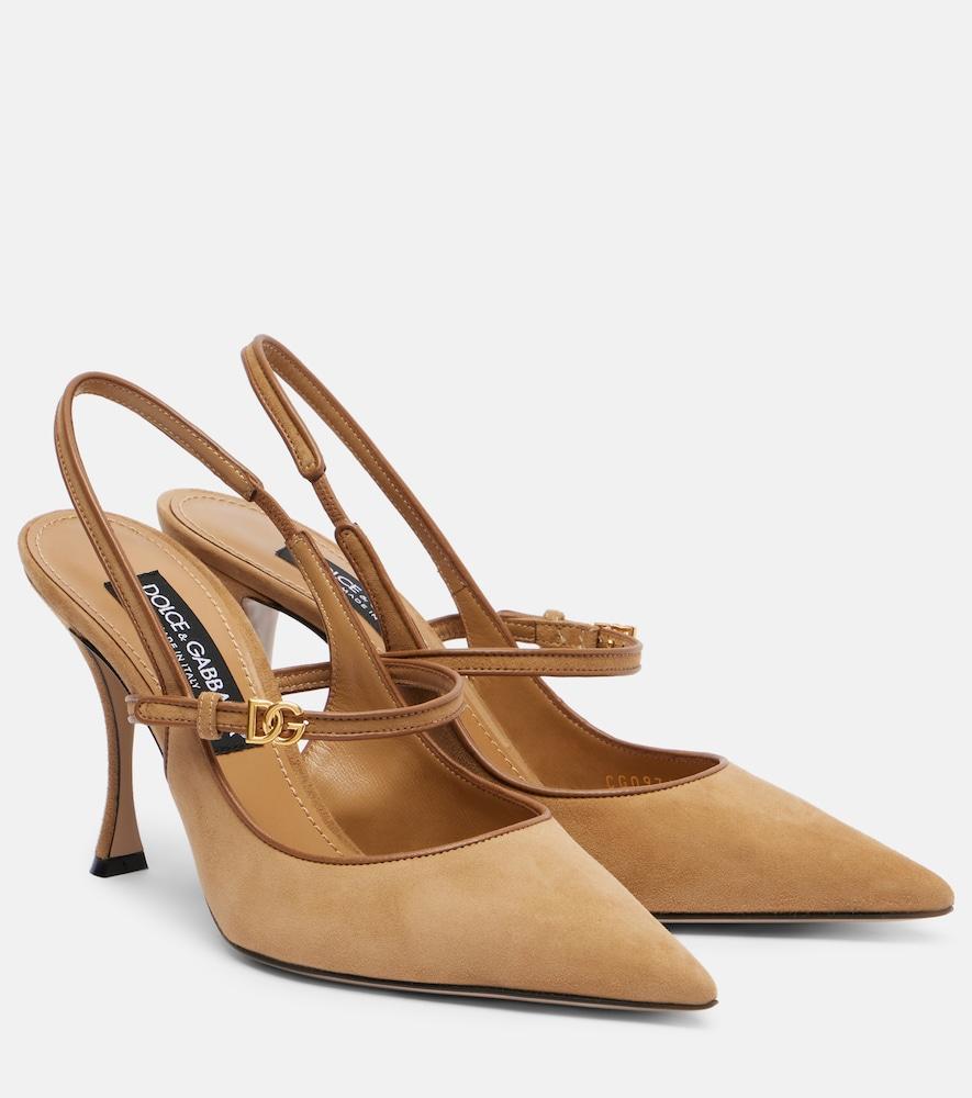 dolce & gabbana dg 90 suede slingback pumps