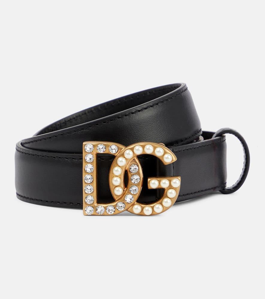 dolce & gabbana dg embellished leather belt