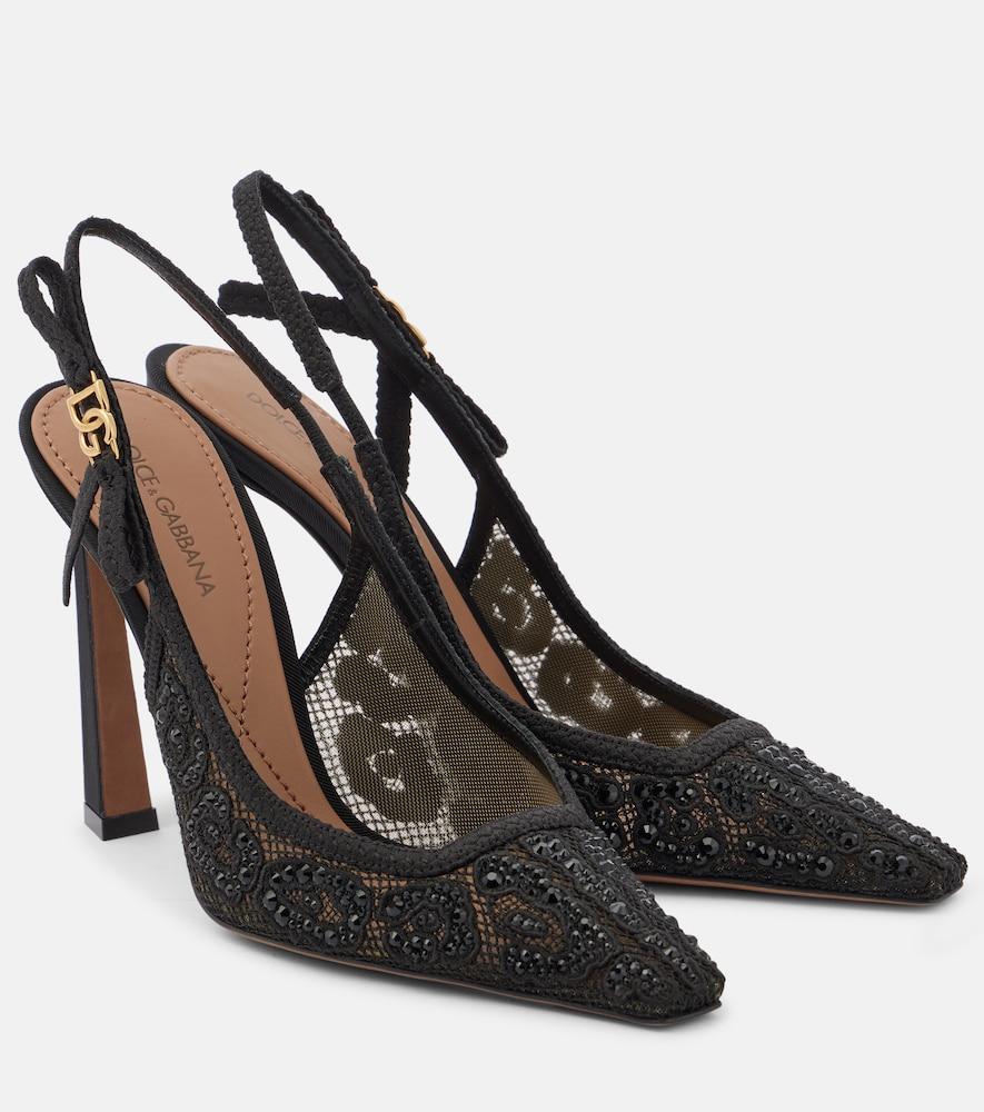 dolce & gabbana dg embellished slingback pumps