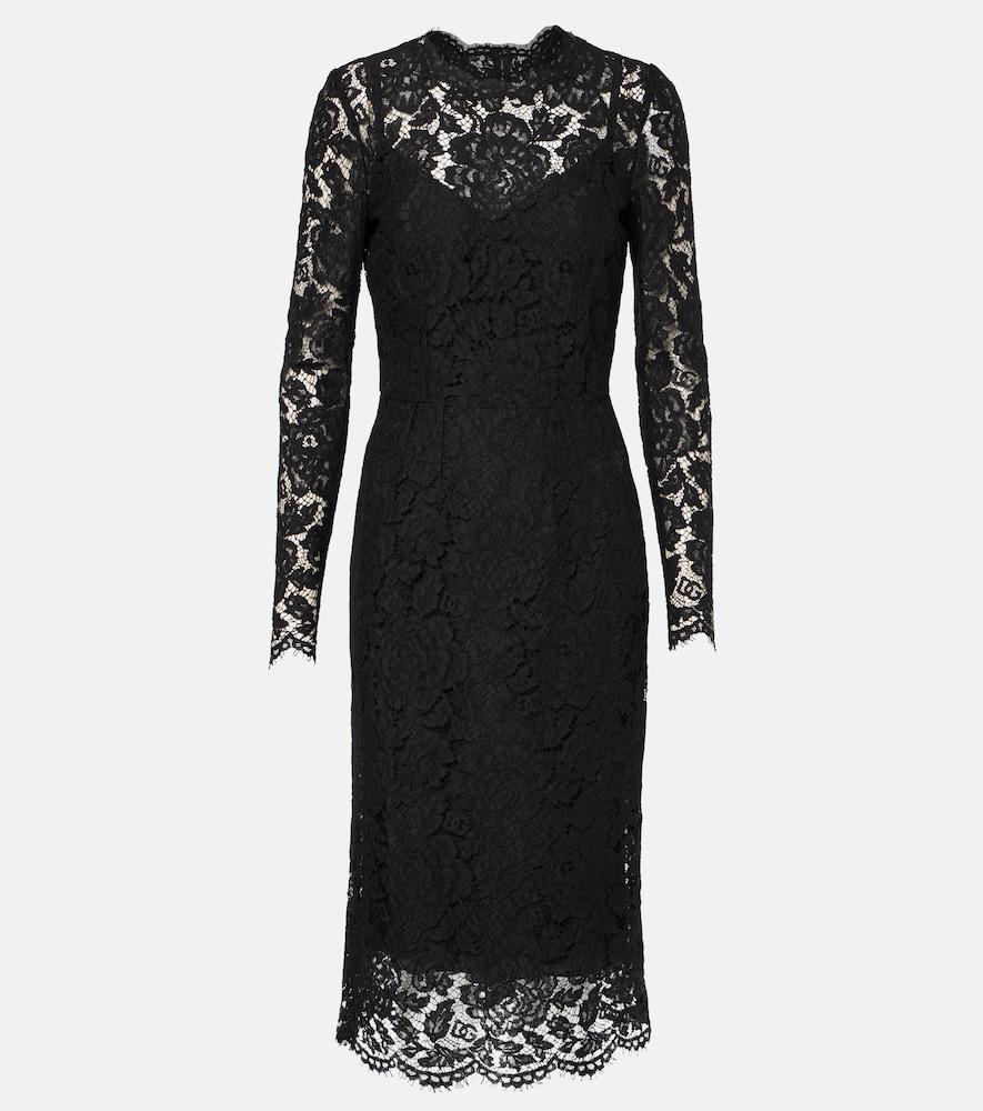 dolce & gabbana dg lace midi dress