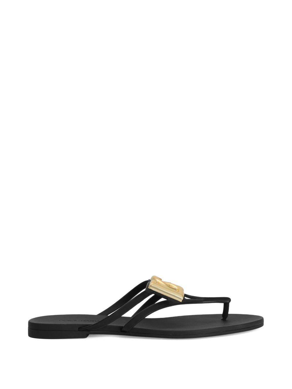dolce & gabbana dg logo thong sandals