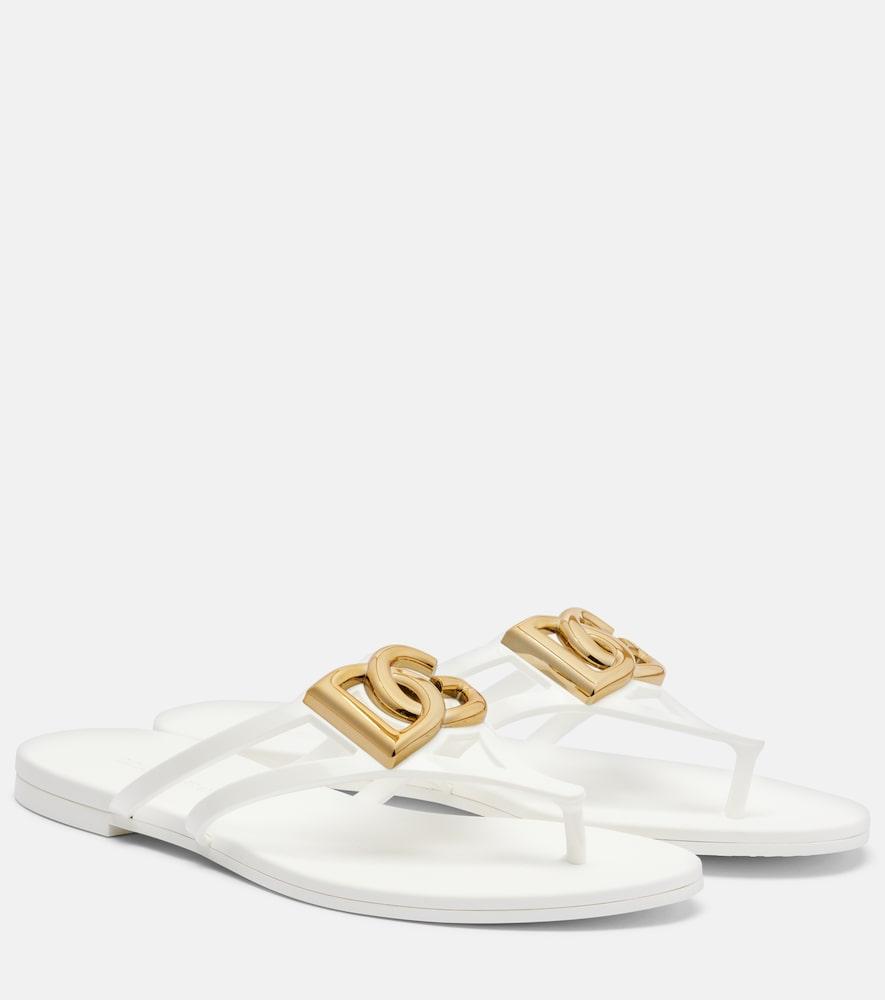 dolce & gabbana dg rubber thong sandals