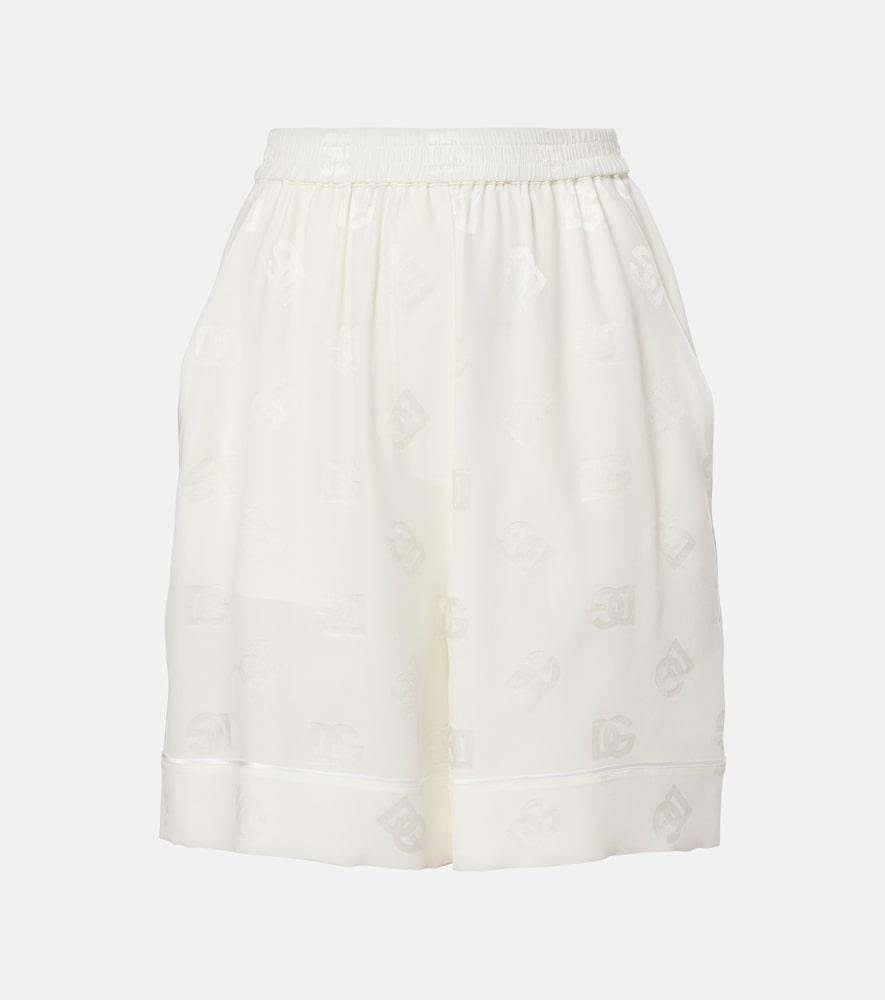 dolce & gabbana dg silk satin jacquard shorts