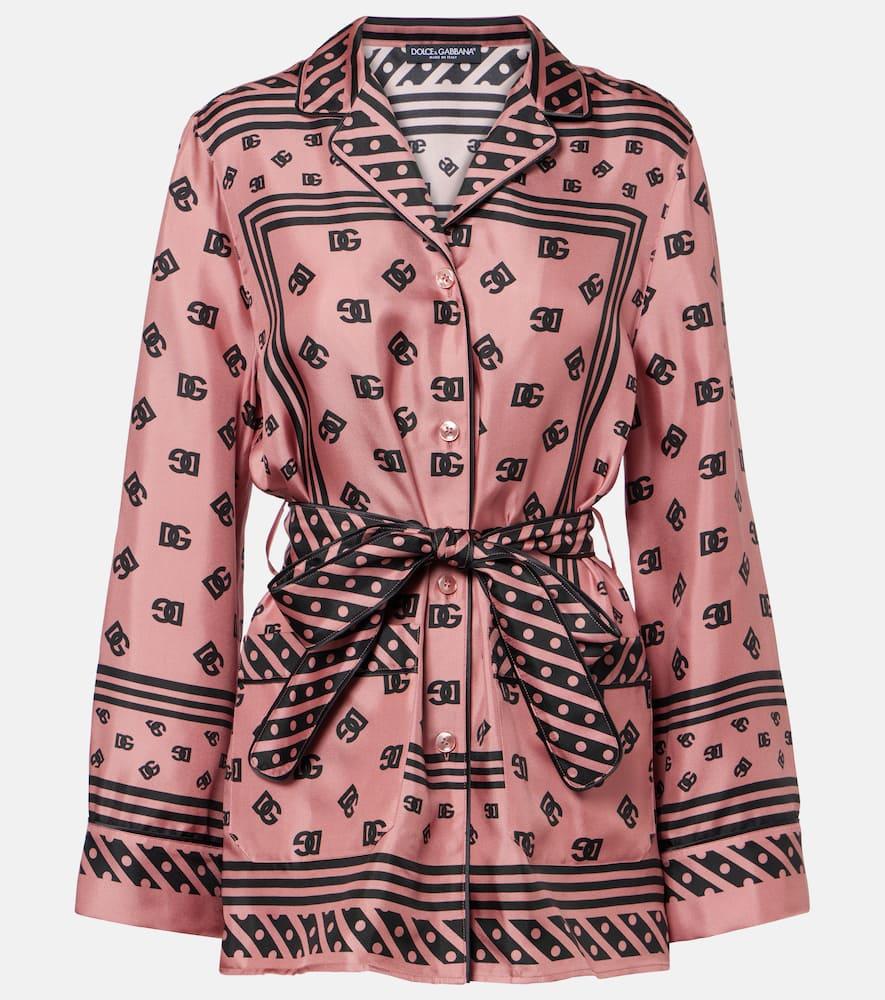 dolce & gabbana dg silk satin shirt