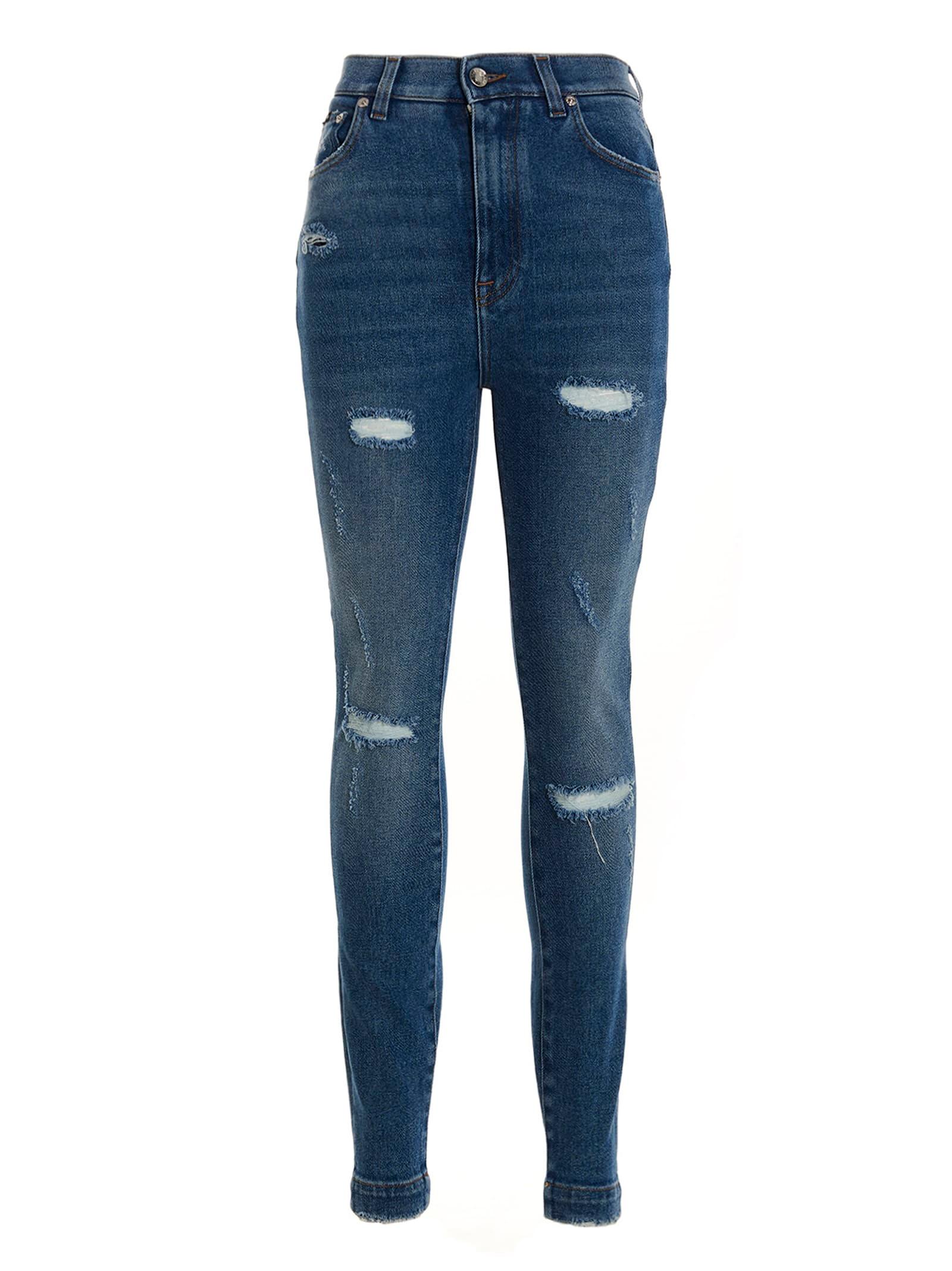 dolce & gabbana distressed detail jeans