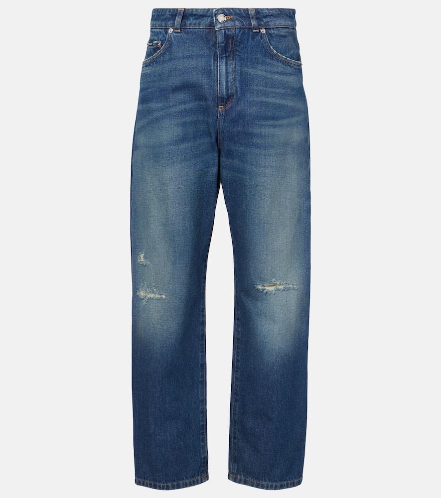 dolce & gabbana distressed straight jeans