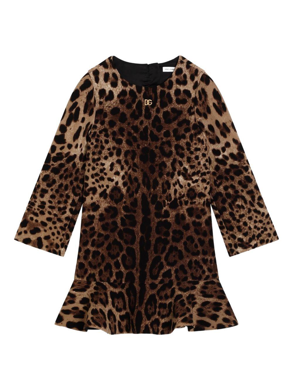 dolce & gabbana dolce &amp; gabbana brown leopard print dress/sweater